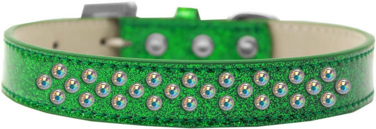 Sprinkles Ice Cream Dog Collar AB Crystals Size 12 Emerald Green