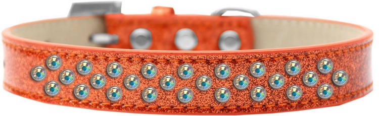 Sprinkles Ice Cream Dog Collar AB Crystals Size 14 Orange