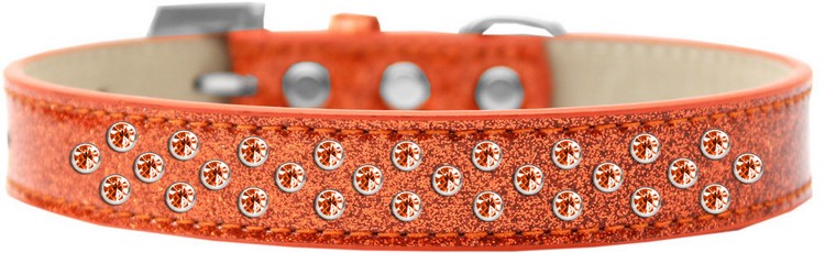 Sprinkles Ice Cream Dog Collar Orange Crystals Size 20 Orange