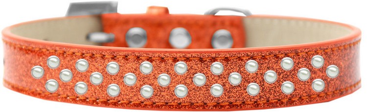 Sprinkles Ice Cream Dog Collar Pearls Size 16 Orange