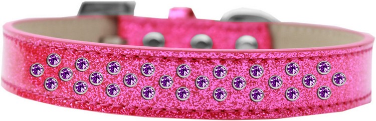 Sprinkles Ice Cream Dog Collar Purple Crystals Size 16 Pink