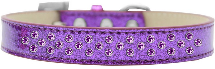 Sprinkles Ice Cream Dog Collar Purple Crystals Size 18 Purple