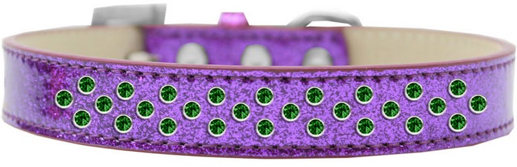 Sprinkles Ice Cream Dog Collar Emerald Green Crystals Size 18 Purple