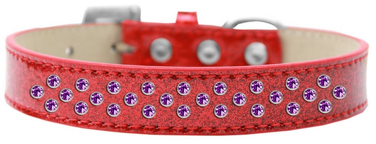 Sprinkles Ice Cream Dog Collar Purple Crystals Size 20 Red