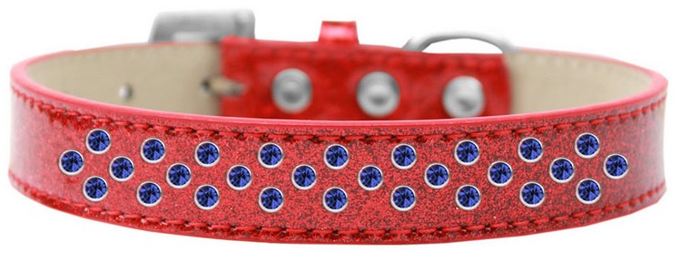 Sprinkles Ice Cream Dog Collar Blue Crystals Size 20 Red