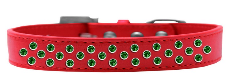 Sprinkles Ice Cream Dog Collar Emerald Green Crystals Size 12 Red