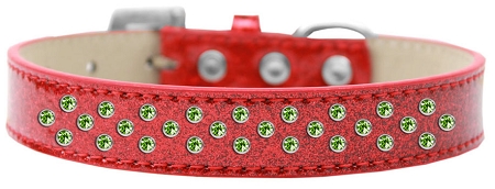 Sprinkles Ice Cream Dog Collar Lime Green Crystals Size 14 Red