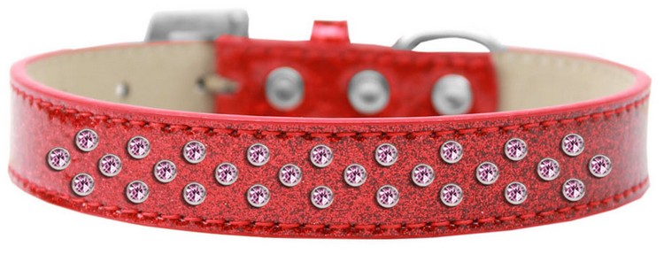 Sprinkles Ice Cream Dog Collar Light Pink Crystals Size 14 Red