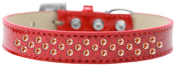 Sprinkles Ice Cream Dog Collar Orange Crystals Size 18 Red