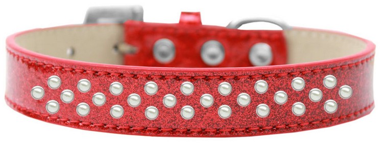 Sprinkles Ice Cream Dog Collar Pearls Size 18 Red