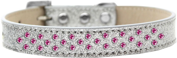 Sprinkles Ice Cream Dog Collar Bright Pink Crystals Size 12 Silver