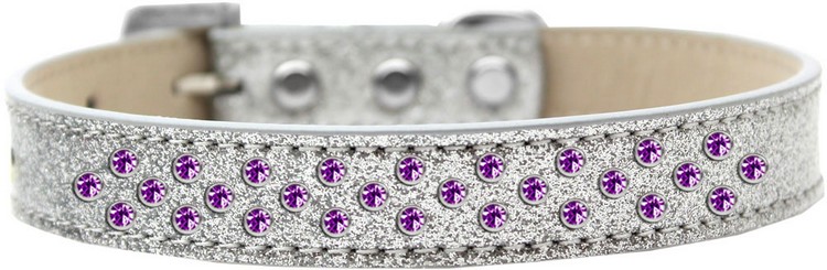 Sprinkles Ice Cream Dog Collar Purple Crystals Size 12 Silver