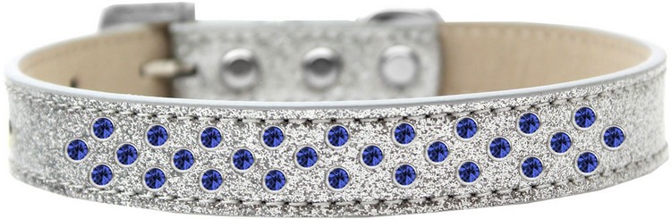 Sprinkles Ice Cream Dog Collar Blue Crystals Size 16 Silver