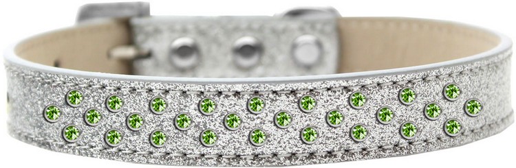 Sprinkles Ice Cream Dog Collar Lime Green Crystals Size 20 Silver