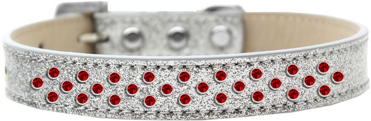 Sprinkles Ice Cream Dog Collar Red Crystals Size 18 Silver