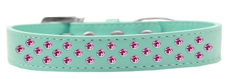 Sprinkles Dog Collar Bright Pink Crystals Size 12 Aqua