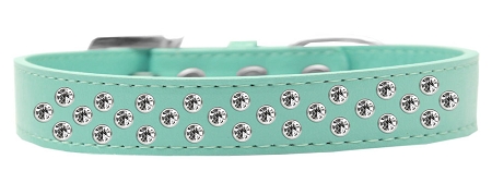 Sprinkles Dog Collar Clear Crystals Size 14 Aqua