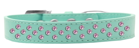 Sprinkles Dog Collar Light Pink Crystals Size 20 Aqua