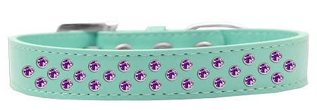 Sprinkles Dog Collar Purple Crystals Size 20 Aqua