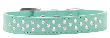 Sprinkles Dog Collar Pearls Size 18 Aqua