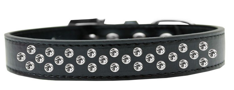 Sprinkles Dog Collar Clear Crystals Size 12 Black