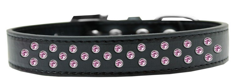 Sprinkles Dog Collar Light Pink Crystals Size 20 Black