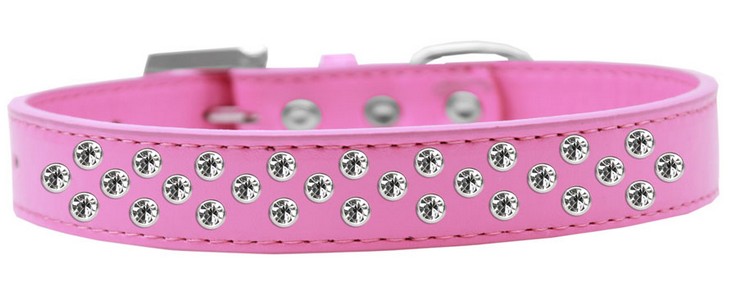 Sprinkles Dog Collar Clear Crystals Size 18 Bright Pink