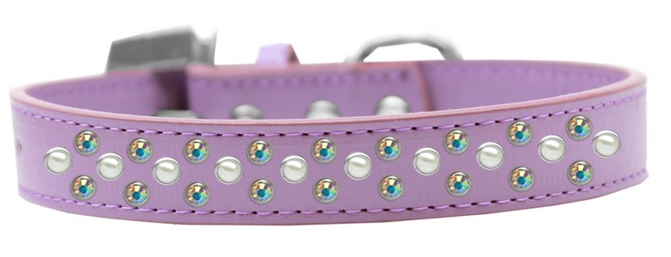 Sprinkles Dog Collar Pearl and AB Crystals Size 16 Lavender