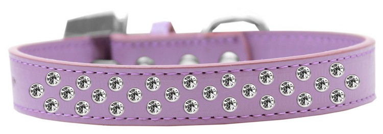 Sprinkles Dog Collar Clear Crystals Size 18 Lavender