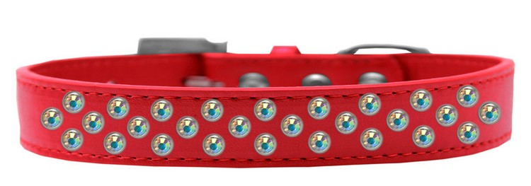 Sprinkles Dog Collar AB Crystals Size 18 Red