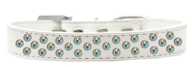 Sprinkles Dog Collar AB Crystals Size 20 White