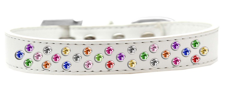 Sprinkles Dog Collar Confetti Crystals Size 18 White