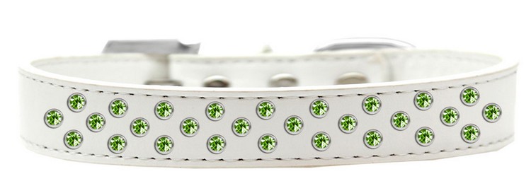 Sprinkles Dog Collar Lime Green Crystals Size 14 White