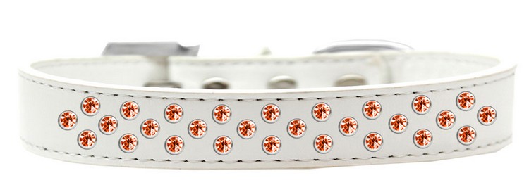 Sprinkles Dog Collar Orange Crystals Size 16 White