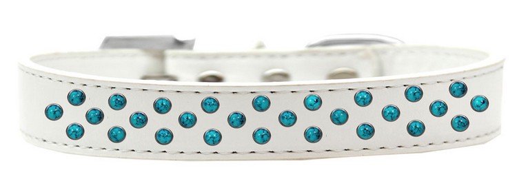 Sprinkles Dog Collar Southwest Turquoise Pearls Size 20 White