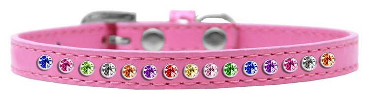 One Row Confetti Size 8 Bright Pink Puppy Collar