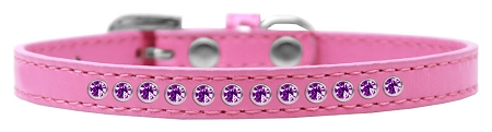 Purple Crystal Size 8 Bright Pink Puppy Collar