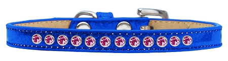 Bright Pink Crystal Size 8 Blue Puppy Ice Cream Collar