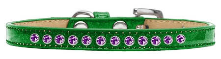 Purple Crystal Size 16 Emerald Green Puppy Ice Cream Collar