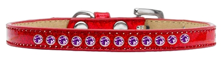 Purple Crystal Size 16 Red Puppy Ice Cream Collar