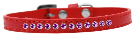 Purple Crystal Size 16 Red Puppy Collar