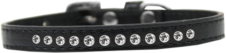 Clear Crystal Size 16 Black Puppy Collar