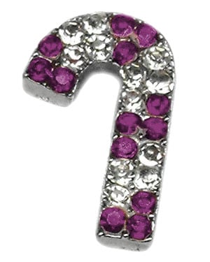 Holiday 10mm Slider Charm Purple Candy Cane