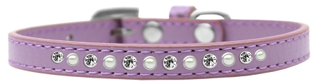 Pearl and Clear Crystal Size 12 Purple Puppy Ice Cream Collar