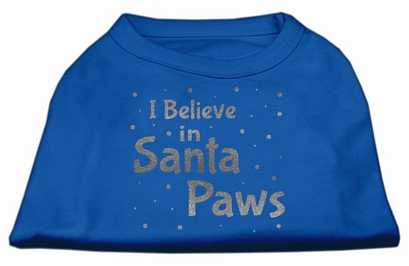 Screenprint Santa Paws Pet Shirt Blue Med