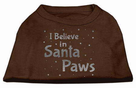 Screenprint Santa Paws Pet Shirt Brown XS