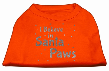 Screenprint Santa Paws Pet Shirt Orange XS