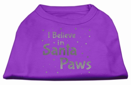 Screenprint Santa Paws Pet Shirt Purple XS