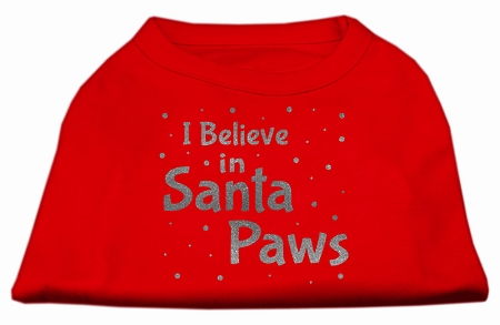 Screenprint Santa Paws Pet Shirt Red XS