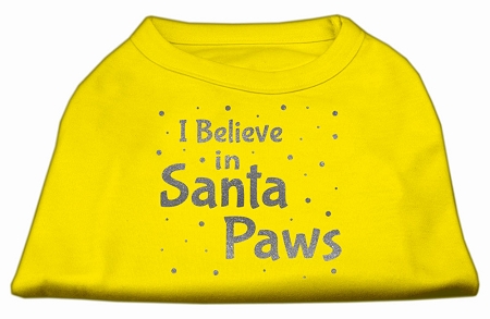 Screenprint Santa Paws Pet Shirt Yellow XS